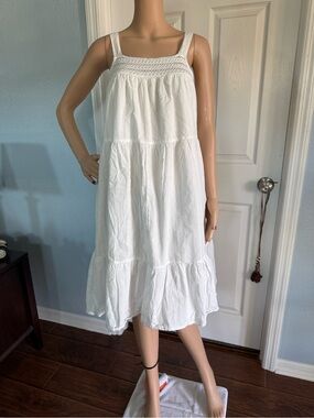 Universal Thread White Crochet-Trim Midi Sundress
